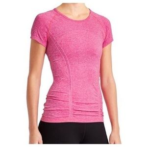 ATHLETA Organic Cotton Pink Short Sleeve Top Sz S